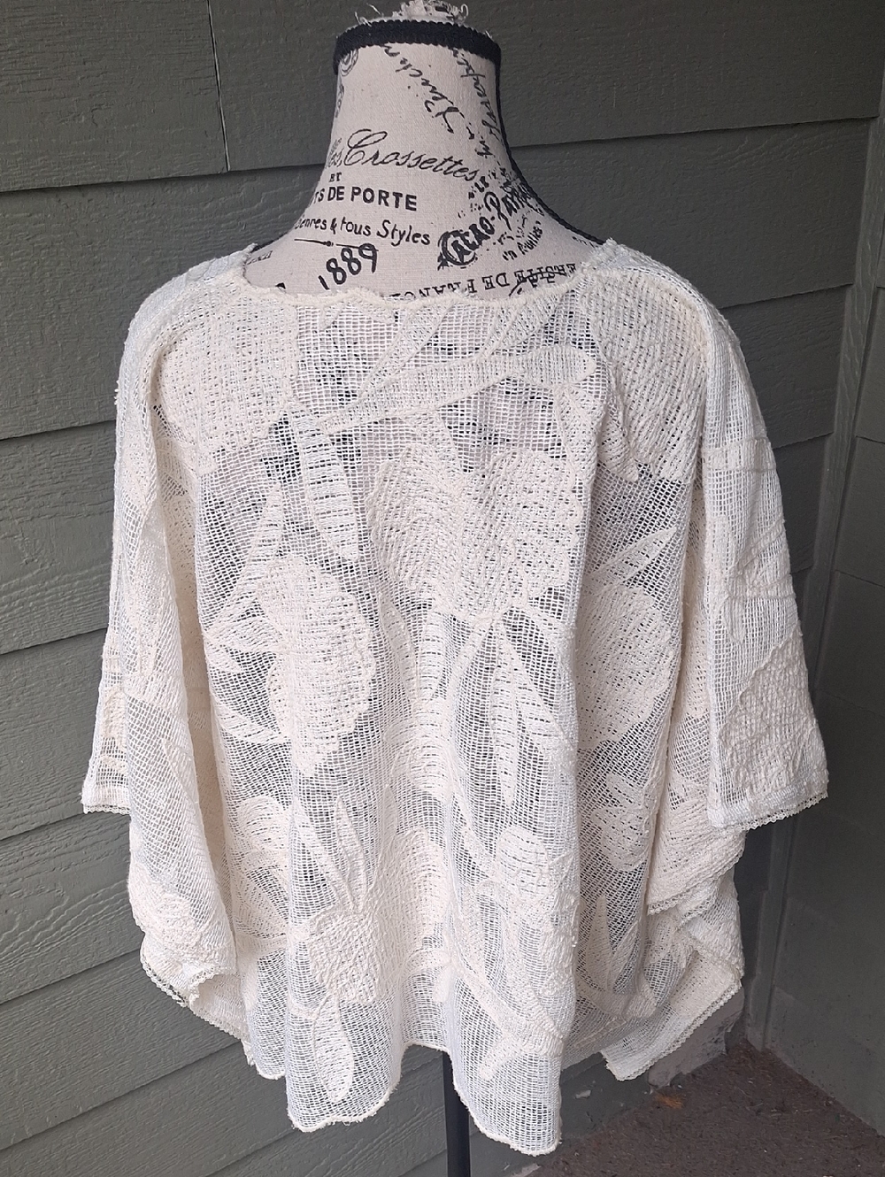 Free People Willow Tie-front Sheer Cape Top in White One Size - Picture 11 of 15